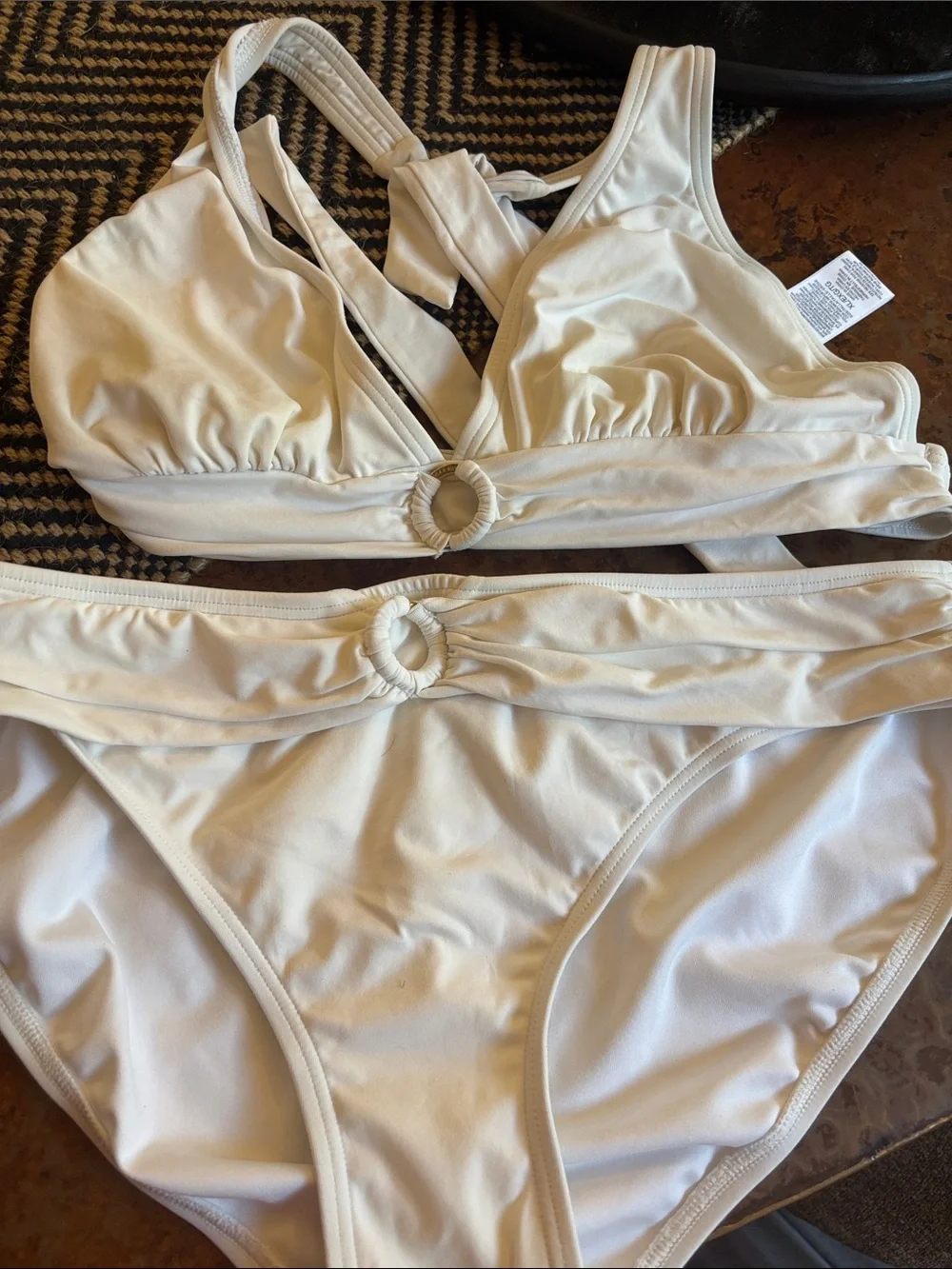 Michael Kors Cream Ring-Accent Bikini Set